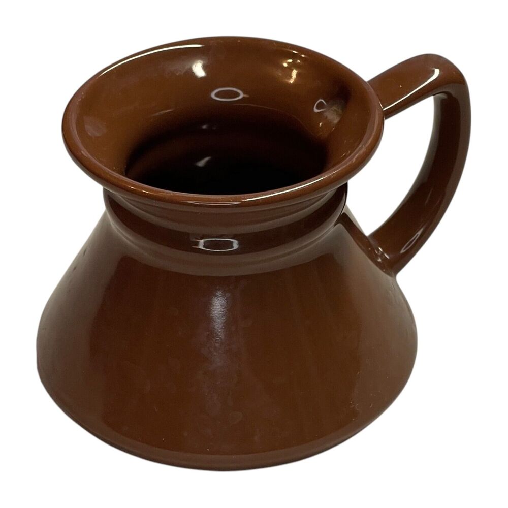 Brown Handmade Ceramic Pottery Handle Round Hot or Cold Coffee/Tea Cup 4" Tall - Picture 1 of 7
